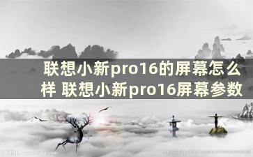 联想小新pro16的屏幕怎么样 联想小新pro16屏幕参数